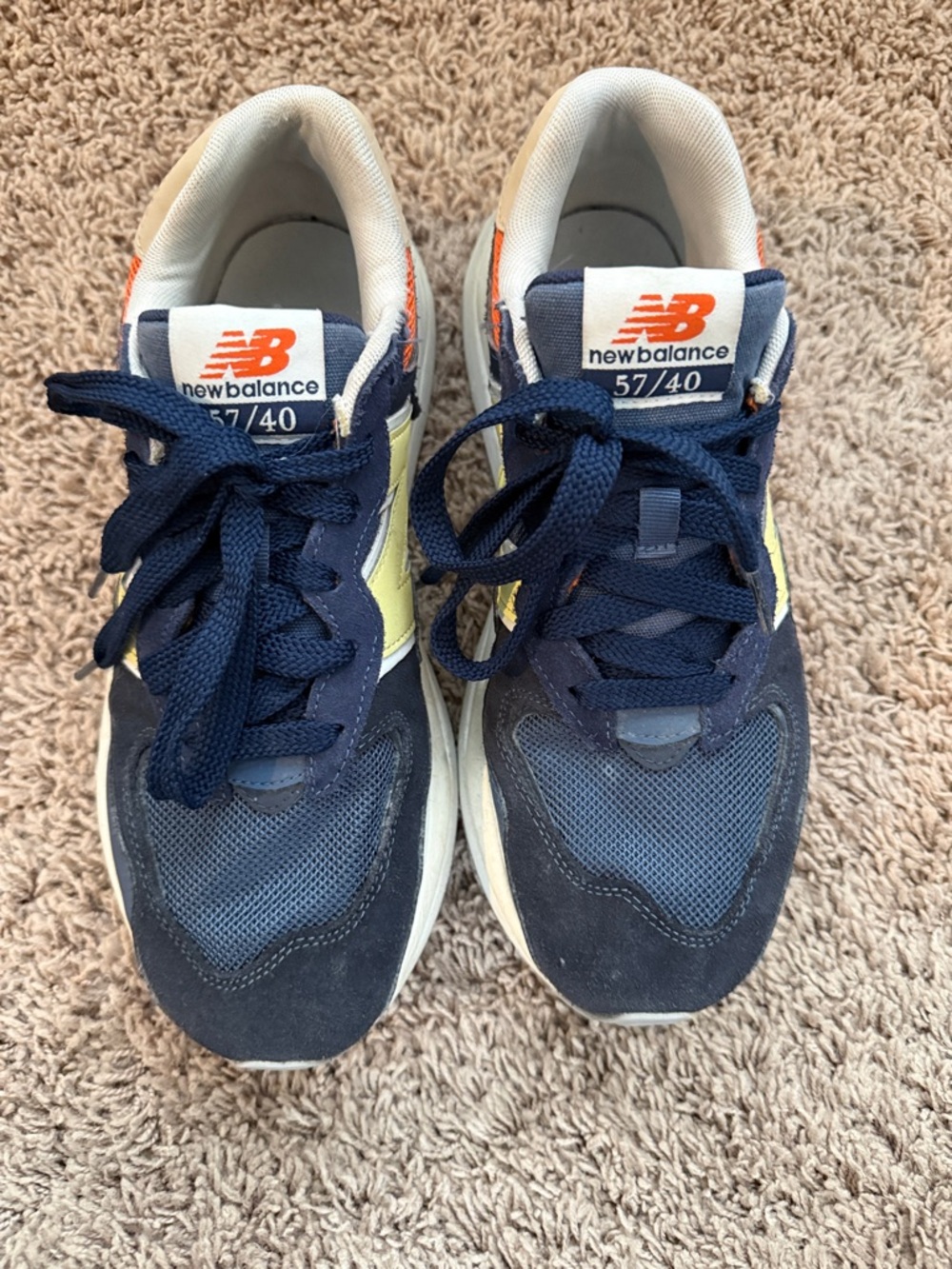 New Balance Kids Navy, Yellow & Orange Athletic Sneakers